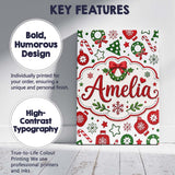 Personalised Name Cute Christmas Ornaments Custom  Unique Gift Idea Elegant Feature Canvas Wall Art Print Decor Picture Ready to Hang