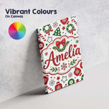 Personalised Name Cute Christmas Ornaments Custom  Unique Gift Idea Elegant Feature Canvas Wall Art Print Decor Picture Ready to Hang