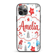 Cute Christmas Gnome Candy Cane Gifts Seamless Custom Name Protective Phone Case Mobile Cover Durable Everyday Smartphone Shock Resistant