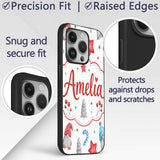 Cute Christmas Gnome Candy Cane Gifts Seamless Custom Name Protective Phone Case Mobile Cover Durable Everyday Smartphone Shock Resistant