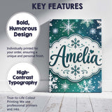 Personalised Name Elegant Blue Green Custom Premium Decorative Design Modern Room Accent Canvas Wall Art Print Decor Picture Ready to Hang