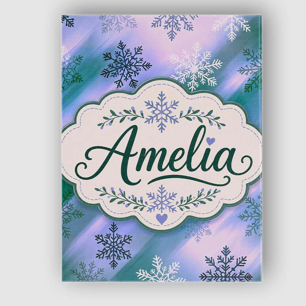 Personalised Name Abstract Snowflake Custom Premium Decorative Design Modern Room Accent Canvas Wall Art Print Decor Picture Ready to Hang