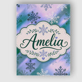Personalised Name Abstract Snowflake Custom Premium Decorative Design Modern Room Accent Canvas Wall Art Print Decor Picture Ready to Hang