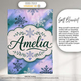 Abstract Snowflake Gradient Winter Seamless Pattern Cute Unique Gift  Personalised Custom Name Super Soft Fleece Blanket Bed Sofa Throw
