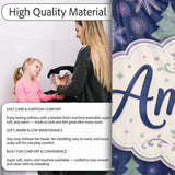 Elegant Winter Snowflakes and Christmas Trees Dark Blue Seamless  Personalised Custom Name Super Soft Fleece Blanket Bed Sofa Throw