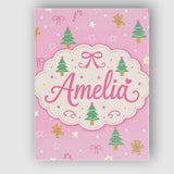 Personalised Name Cute Christmas Trees Custom  Modern Room Accent Elegant Feature Canvas Wall Art Print Decor Picture Ready to Hang