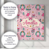 Personalised Name Cute Christmas Wreaths Custom  Unique Gift Idea Elegant Feature Canvas Wall Art Print Decor Picture Ready to Hang