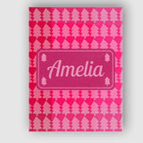 Personalised Name Minimal Pink Christmas Custom  Unique Gift Idea Elegant Feature Canvas Wall Art Print Decor Picture Ready to Hang