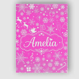 Personalised Name Festive Pink Christmas Custom  Unique Gift Idea Elegant Feature Canvas Wall Art Print Decor Picture Ready to Hang