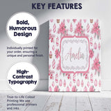 Personalised Name Elegant Pink Christmas Custom  Interior Decorative Contemporary Canvas Wall Art Print Decor Picture Ready to Hang