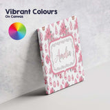 Personalised Name Elegant Pink Christmas Custom  Interior Decorative Contemporary Canvas Wall Art Print Decor Picture Ready to Hang