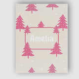 Personalised Name Minimal Pink Christmas Custom  Unique Gift Idea Elegant Feature Canvas Wall Art Print Decor Picture Ready to Hang