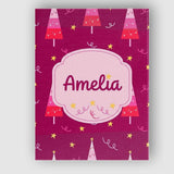 Personalised Name Dark Pink Christmas Trees Custom  Bespoke Interior Contemporary Canvas Wall Art Print Decor Picture Ready to Hang