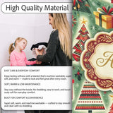 Colorful Christmas Trees Gifts Snowflakes Festive Seamless Pattern  Personalised Custom Name Super Soft Fleece Blanket Bed Sofa Throw