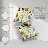 Custom Name Cute Christmas Trees Candy Canes Snowflakes Seamless Square Filled Cushion Throw Pillow Sofa Bed Home Decor Zip Washable UK Made