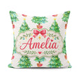 Custom Name Watercolor Trees with Lights and Stars Cute Seamless Square Filled Cushion Throw Pillow Sofa Bed Home Decor Zip Washable UK Made