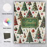 Personalised Name Classic Christmas Tree Custom  Unique Gift Idea Elegant Feature Canvas Wall Art Print Decor Picture Ready to Hang