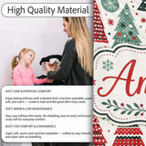 Minimal Christmas Trees and Snowflake Shapes in Red Green Style  Personalised Custom Name Super Soft Fleece Blanket Bed Sofa Throw