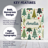 Personalised Name Scandinavian Christmas Custom  Unique Gift Idea Elegant Feature Canvas Wall Art Print Decor Picture Ready to Hang
