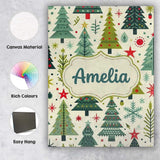 Personalised Name Scandinavian Christmas Custom  Unique Gift Idea Elegant Feature Canvas Wall Art Print Decor Picture Ready to Hang