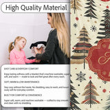Modern Minimal Christmas Trees with Black Gold Red Accents Seamless  Personalised Custom Name Super Soft Fleece Blanket Bed Sofa Throw