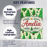 Personalised Name Cartoon Style Christmas Custom  Unique Gift Idea Elegant Feature Canvas Wall Art Print Decor Picture Ready to Hang