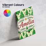 Personalised Name Cartoon Style Christmas Custom  Unique Gift Idea Elegant Feature Canvas Wall Art Print Decor Picture Ready to Hang