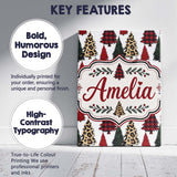 Personalised Name Leopard Plaid and Festive Custom  Bespoke Interior Contemporary Canvas Wall Art Print Decor Picture Ready to Hang