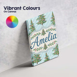 Personalised Name Decorated Christmas Trees Custom  Bespoke Interior Contemporary Canvas Wall Art Print Decor Picture Ready to Hang