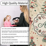 Vintage Christmas Trees with Red Bows Ornaments and Snowflakes  Personalised Custom Name Super Soft Fleece Blanket Bed Sofa Throw