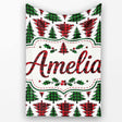 Buffalo Plaid Christmas Trees in Red and Green Rustic Seamless  Personalised Custom Name Super Soft Fleece Blanket Bed Sofa Throw