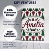 Personalised Name Buffalo Plaid Christmas Custom  Unique Gift Idea Elegant Feature Canvas Wall Art Print Decor Picture Ready to Hang