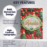 Personalised Name Luxury Christmas Trees Custom  Unique Gift Idea Elegant Feature Canvas Wall Art Print Decor Picture Ready to Hang
