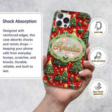 Luxury Christmas Trees with Gold Stars Gifts and Custom Name Protective Phone Case Mobile Cover Durable Everyday Smartphone Shock Resistant
