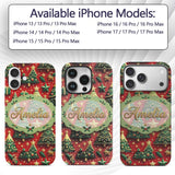 Luxury Christmas Trees with Gold Stars Gifts and Custom Name Protective Phone Case Mobile Cover Durable Everyday Smartphone Shock Resistant