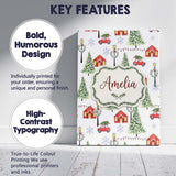 Personalised Name Watercolor Christmas Custom  Modern Room Accent Elegant Feature Canvas Wall Art Print Decor Picture Ready to Hang