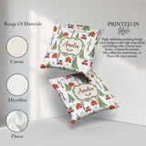 Custom Name Watercolor Christmas Village with Red Cars and Snowy Square Filled Cushion Throw Pillow Sofa Bed Home Decor Zip Washable UK Made
