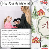Watercolor Christmas Village with Red Houses Cars and Snowy Trees  Personalised Custom Name Super Soft Fleece Blanket Bed Sofa Throw