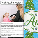 Festive Christmas Trees with White Bows and Stars on Blue Background  Personalised Custom Name Super Soft Fleece Blanket Bed Sofa Throw