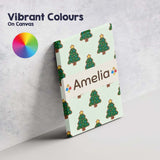 Personalised Name Cute Cartoon Christmas Custom  Unique Gift Idea Elegant Feature Canvas Wall Art Print Decor Picture Ready to Hang