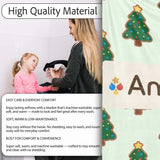 Cute Cartoon Christmas Trees with Colorful Lights Minimal Seamless  Personalised Custom Name Super Soft Fleece Blanket Bed Sofa Throw