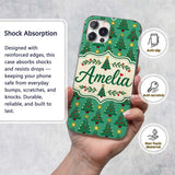 Festive Christmas Trees with Golden Star Toppers Custom Name Protective Phone Case Mobile Cover Durable Everyday Smartphone Shock Resistant