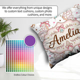 Custom Name Cute Style Christmas Tree Cookies with Bows Seamless Square Filled Cushion Throw Pillow Sofa Bed Home Decor Zip Washable UK Made