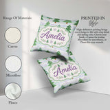 Custom Name Pastel Christmas Trees with Snowflakes Soft Seamless Square Filled Cushion Throw Pillow Sofa Bed Home Decor Zip Washable UK Made