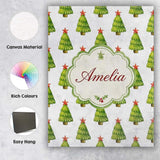 Personalised Name Watercolor Christmas Custom  Modern Room Accent Elegant Feature Canvas Wall Art Print Decor Picture Ready to Hang