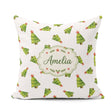 Custom Name Scattered Christmas Trees with Red Star Tops Minimal Square Filled Cushion Throw Pillow Sofa Bed Home Decor Zip Washable UK Made
