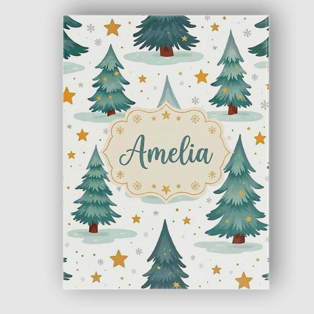 Personalised Name Winter Snowy Christmas Custom  Unique Gift Idea Elegant Feature Canvas Wall Art Print Decor Picture Ready to Hang
