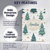 Personalised Name Winter Snowy Christmas Custom  Unique Gift Idea Elegant Feature Canvas Wall Art Print Decor Picture Ready to Hang