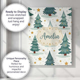 Personalised Name Winter Snowy Christmas Custom  Unique Gift Idea Elegant Feature Canvas Wall Art Print Decor Picture Ready to Hang
