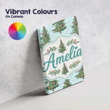Personalised Name Decorated Christmas Tree Custom  Unique Gift Idea Elegant Feature Canvas Wall Art Print Decor Picture Ready to Hang